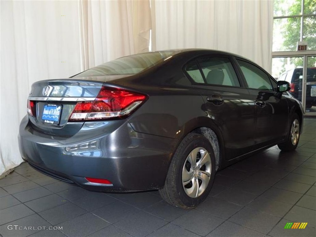 2013 Civic LX Sedan - Polished Metal Metallic / Gray photo #3