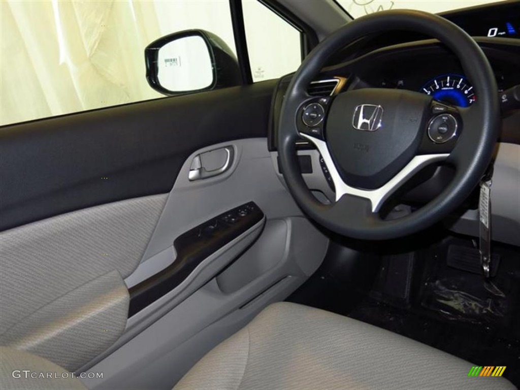 2013 Civic LX Sedan - Polished Metal Metallic / Gray photo #5