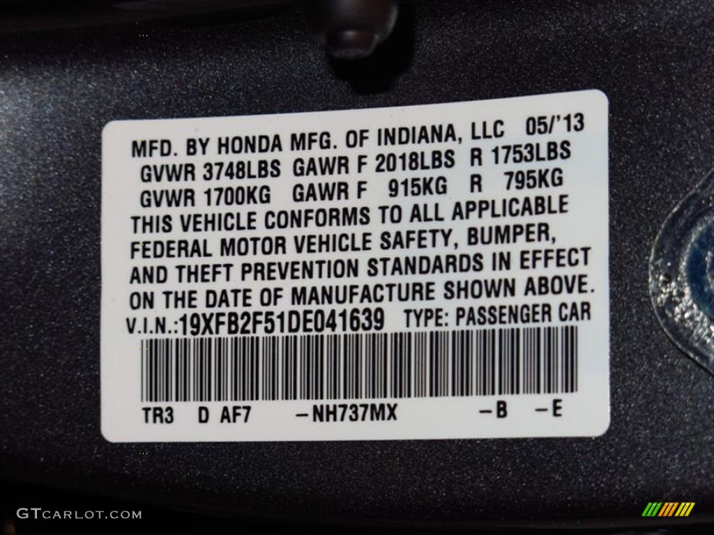 2013 Civic LX Sedan - Polished Metal Metallic / Gray photo #11