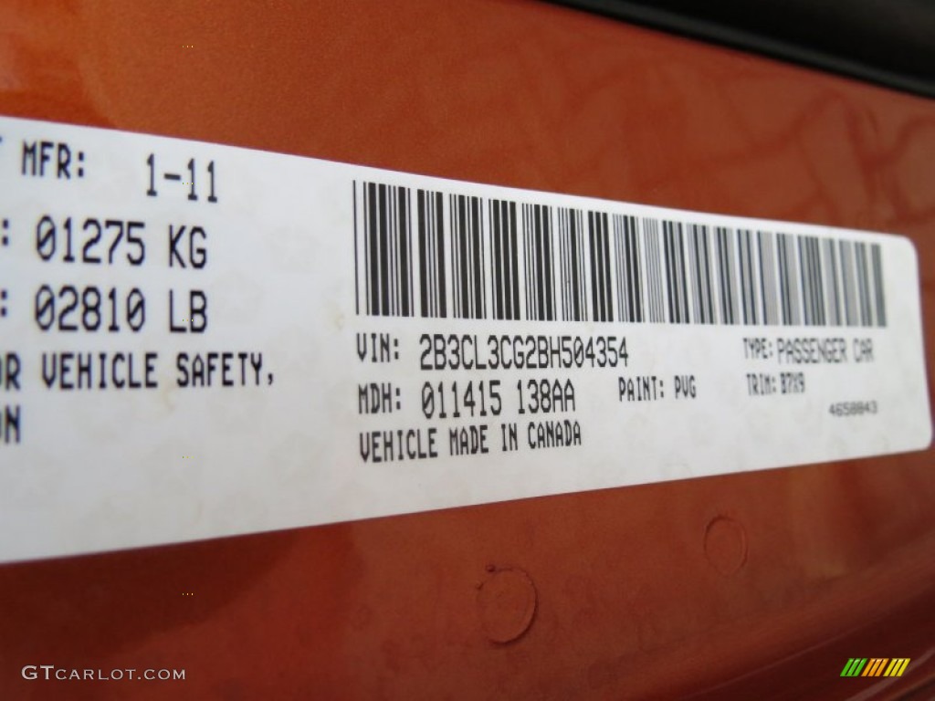 2011 Charger SE - Toxic Orange Pearl / Black photo #34