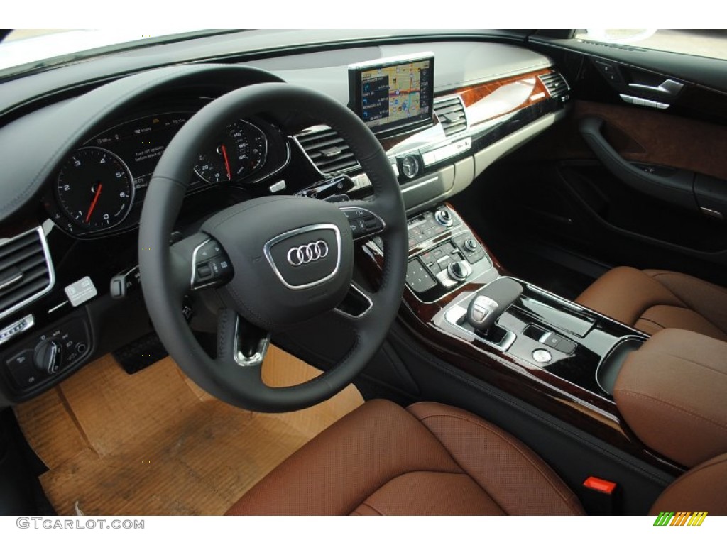 Nougat Brown Interior 2014 Audi A8 L TDI quattro Photo #81369303