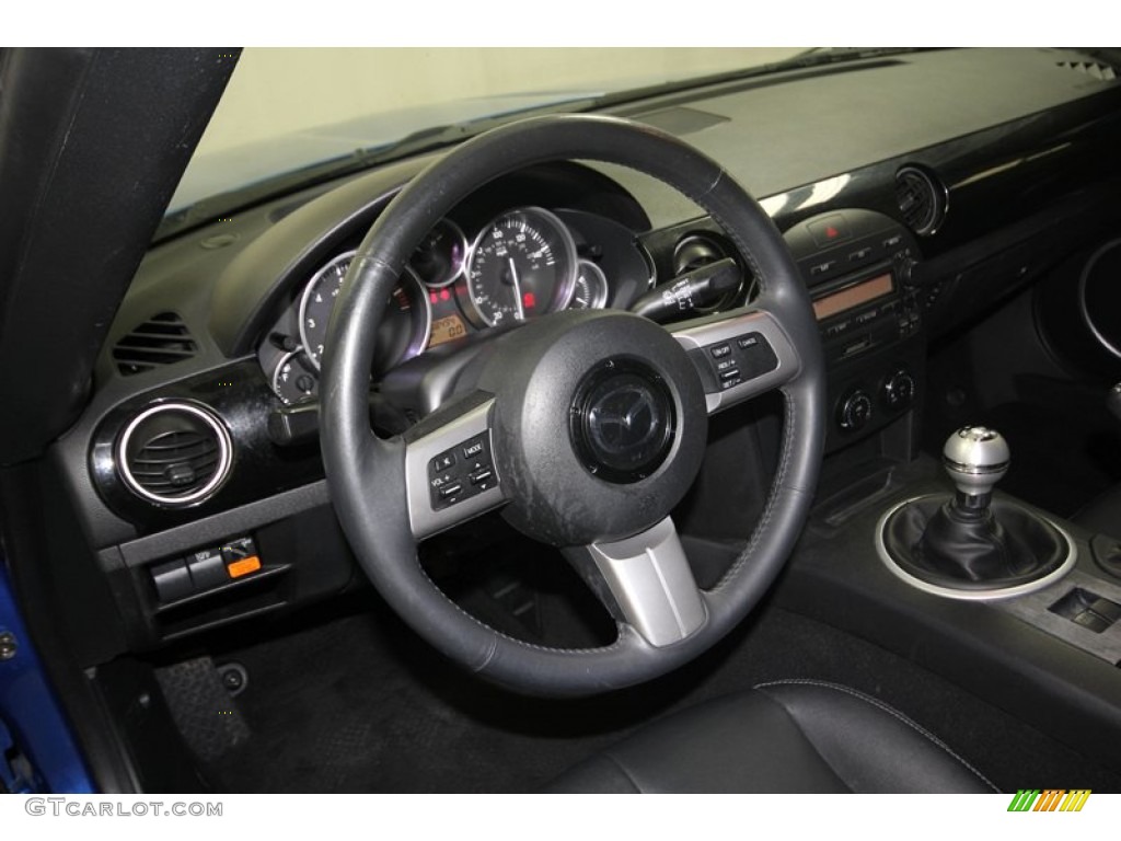 2006 Mazda MX-5 Miata Sport Roadster Black Steering Wheel Photo #81369552