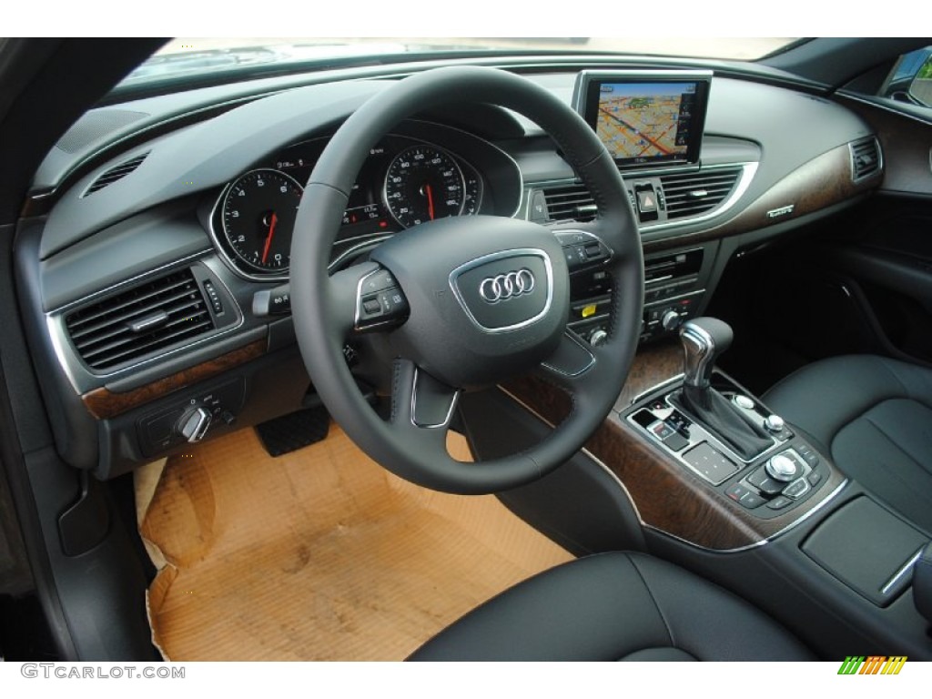 2013 Audi A7 3.0T quattro Premium Plus Black Dashboard Photo #81370394