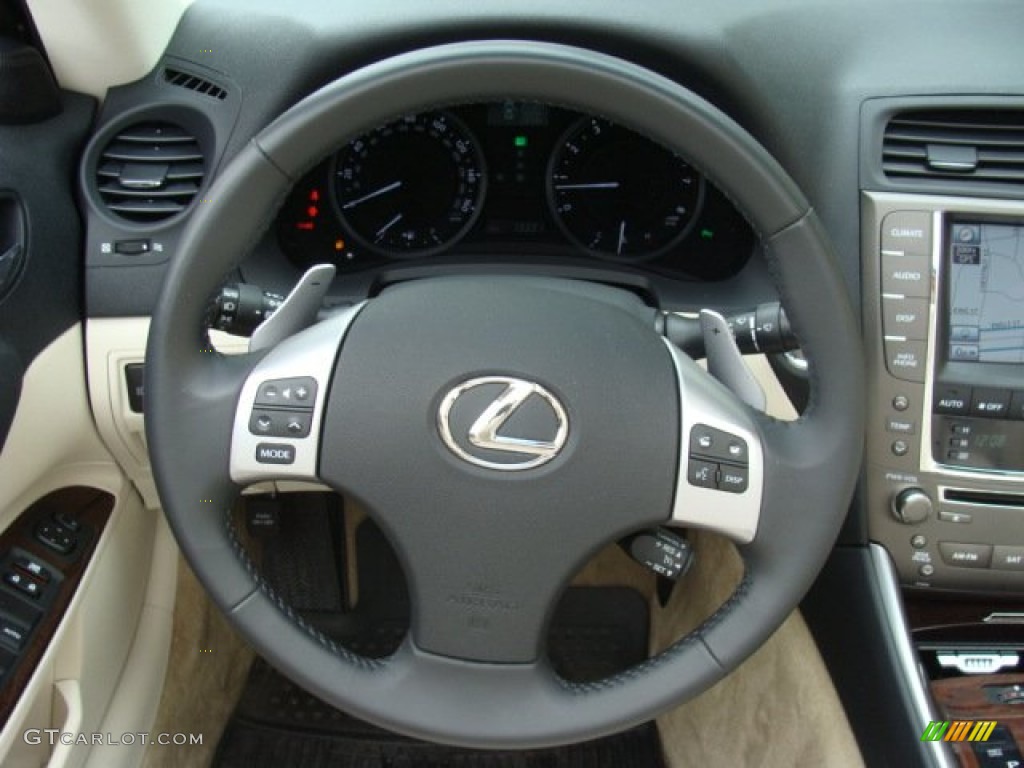 2011 Lexus IS 250C Convertible Ecru Steering Wheel Photo #81370518
