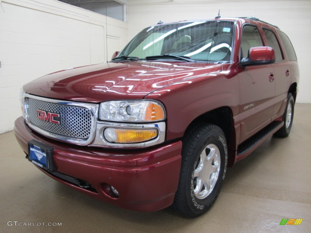 2003 Yukon Denali AWD - Garnet Red Metallic / Stone Gray photo #3