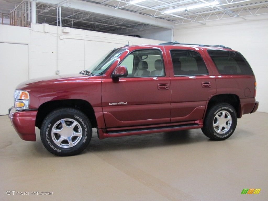 2003 Yukon Denali AWD - Garnet Red Metallic / Stone Gray photo #4