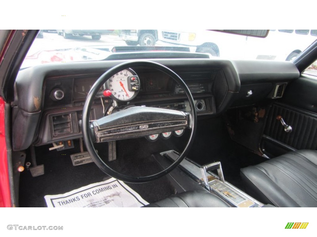 1970 Chevrolet Chevelle Malibu Sport Coupe Black Dashboard Photo #81376488