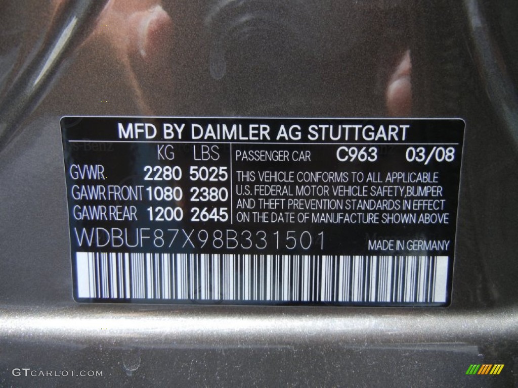 2008 E Color Code 963 for Indium Grey Metallic Photo #81376674