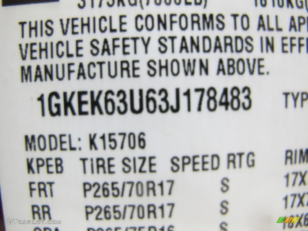 2003 GMC Yukon Denali AWD Info Tag Photo #81376809