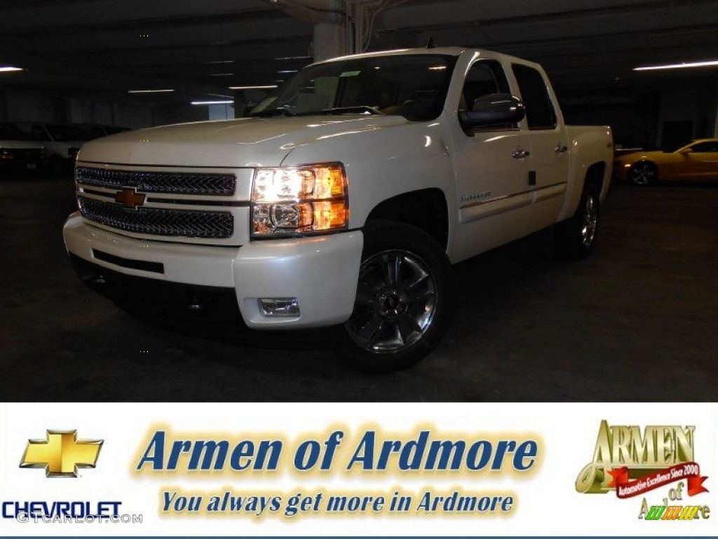 2013 Silverado 1500 LTZ Crew Cab 4x4 - White Diamond Tricoat / Ebony photo #1