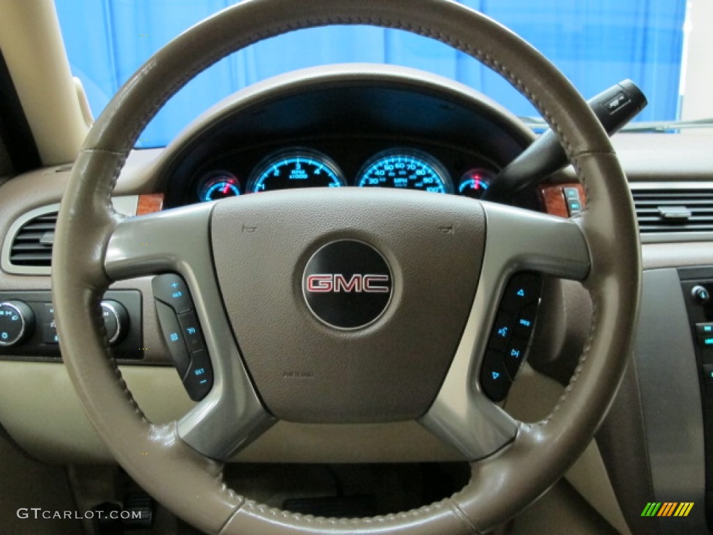 2008 GMC Yukon XL SLT 4x4 Light Tan Steering Wheel Photo #81378466