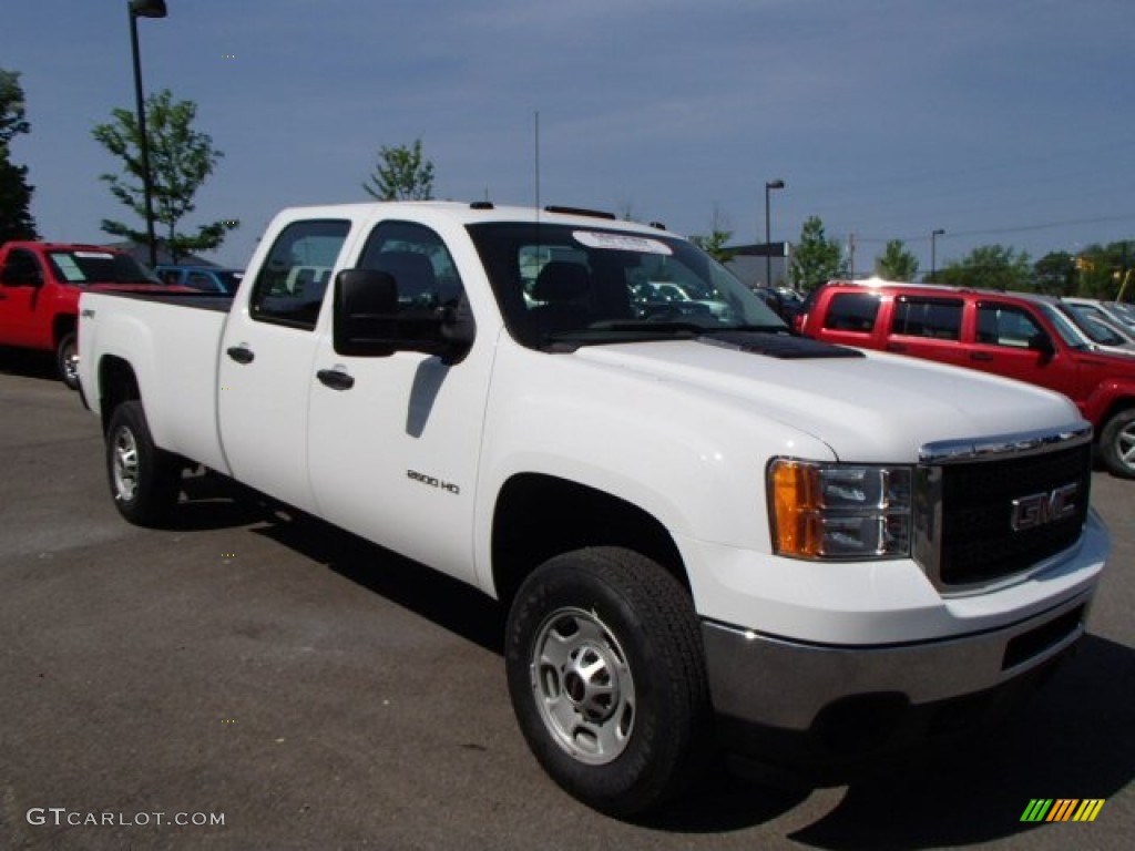 Summit White 2011 GMC Sierra 2500HD Work Truck Crew Cab 4x4 Exterior Photo #81380010