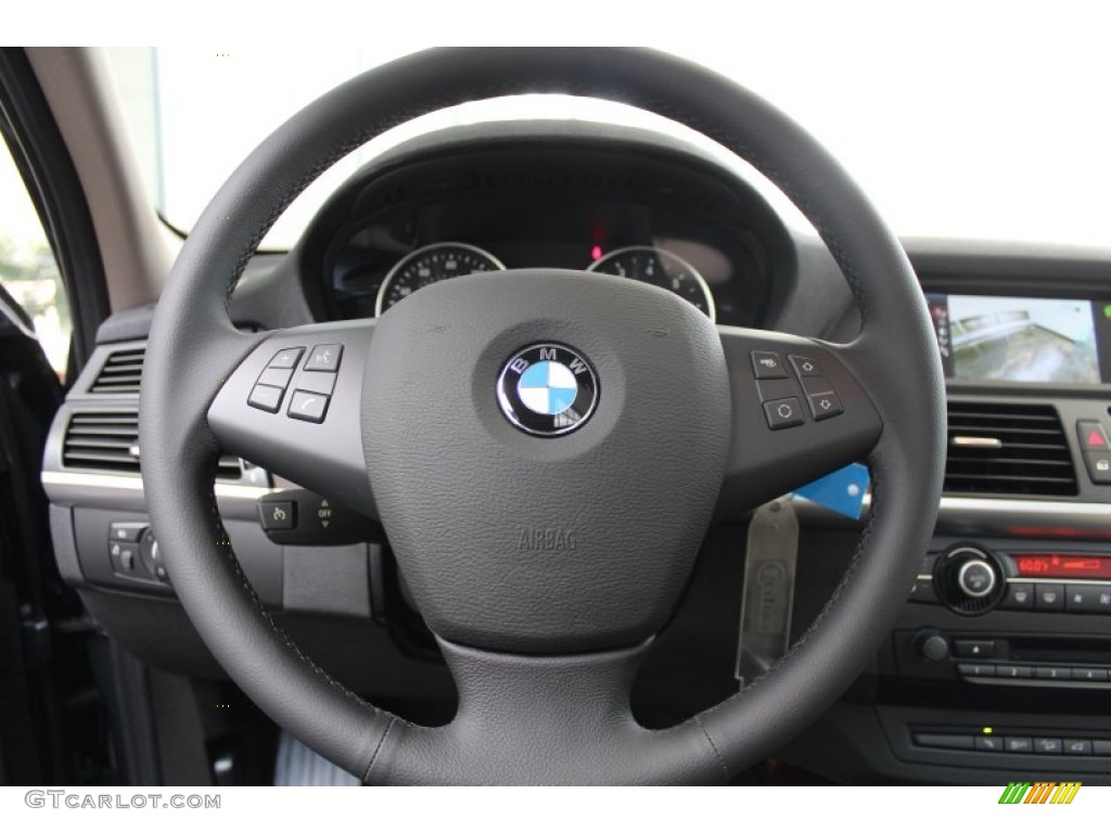 2013 BMW X5 xDrive 35i Premium Oyster Steering Wheel Photo #81380927