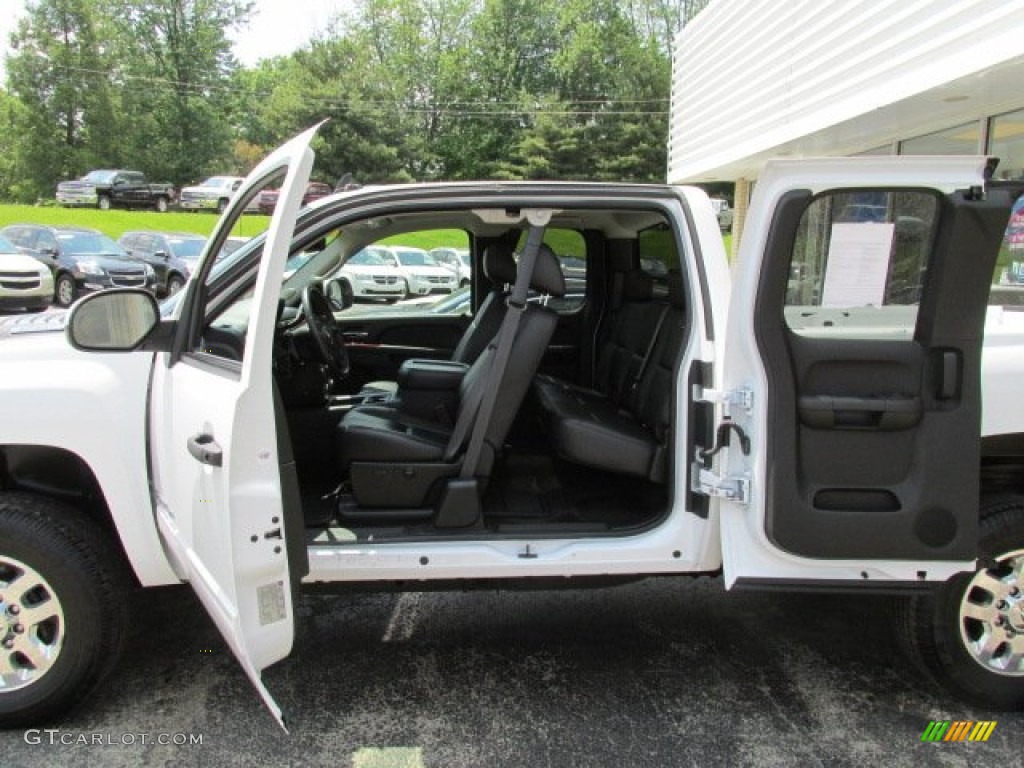 Ebony Interior 2011 Chevrolet Silverado 2500HD LTZ Extended Cab 4x4 Photo #81380937