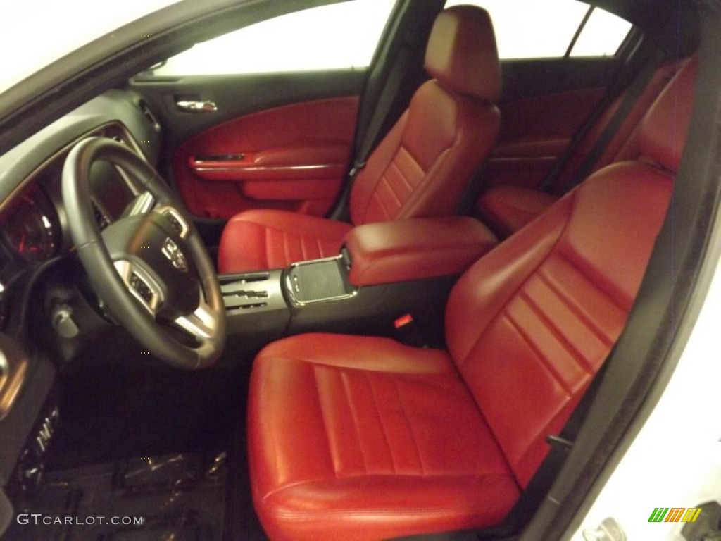 Black/Radar Red Interior 2011 Dodge Charger R/T Plus Photo #81383210