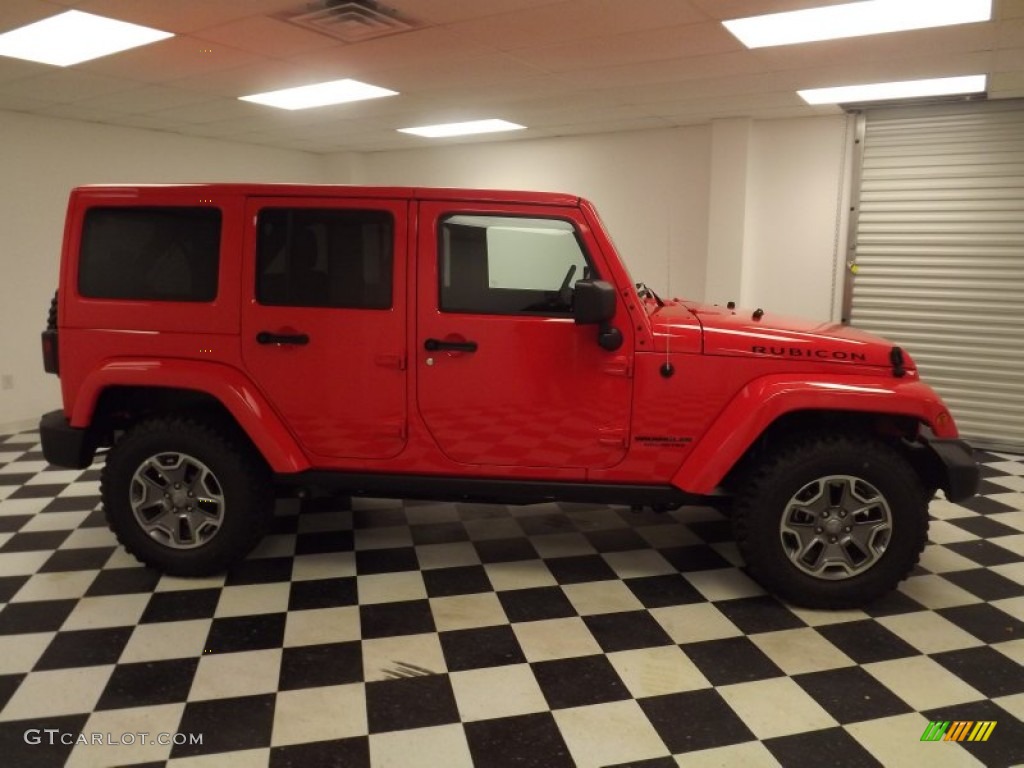2013 Wrangler Unlimited Rubicon 4x4 - Rock Lobster Red / Black photo #4