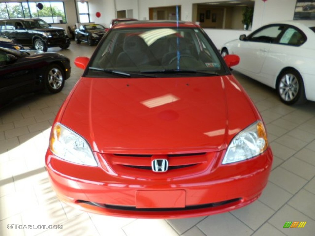 2002 Civic EX Coupe - Rally Red / Black photo #2
