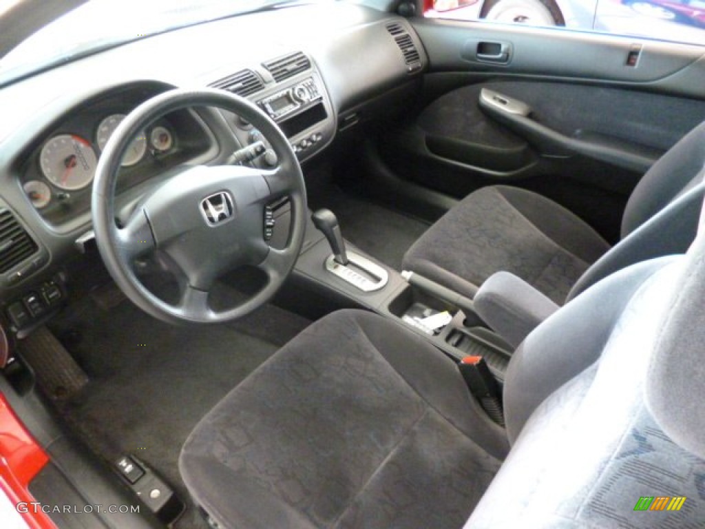 Black Interior 2002 Honda Civic EX Coupe Photo #81385935