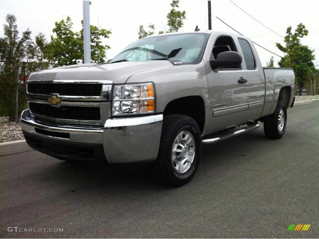 Graystone Metallic 2009 Chevrolet Silverado 2500HD LT Extended Cab 4x4 Exterior Photo #81386898