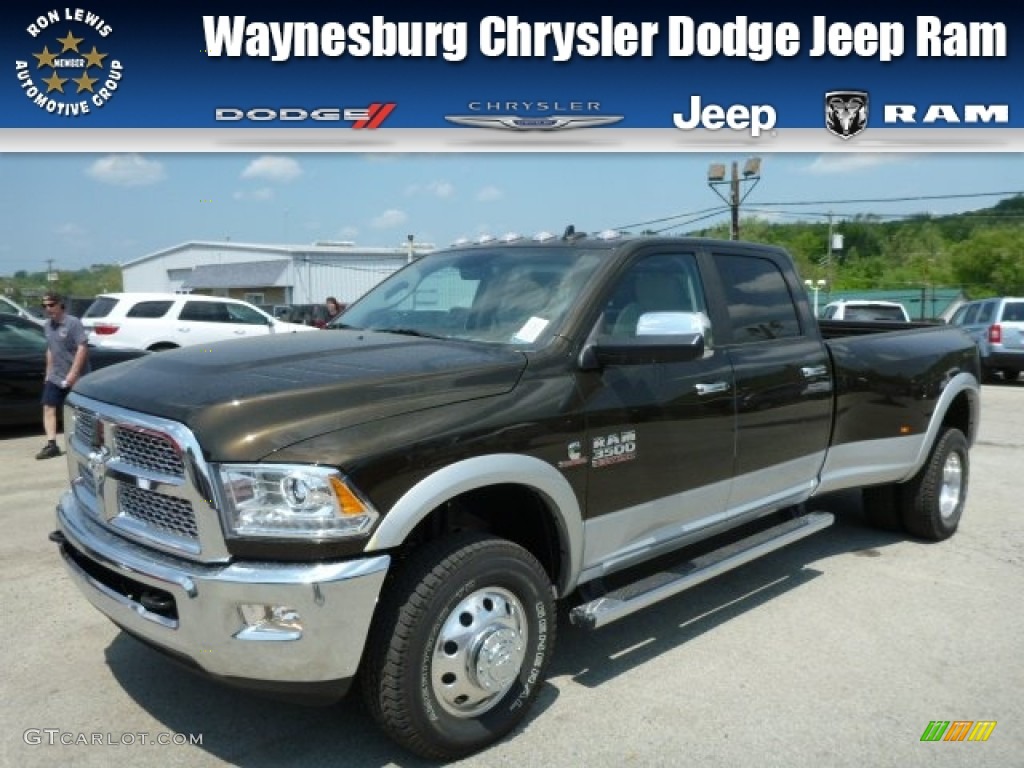 2013 3500 Laramie Crew Cab 4x4 Dually - Black Gold Pearl / Canyon Brown/Light Frost Beige photo #1