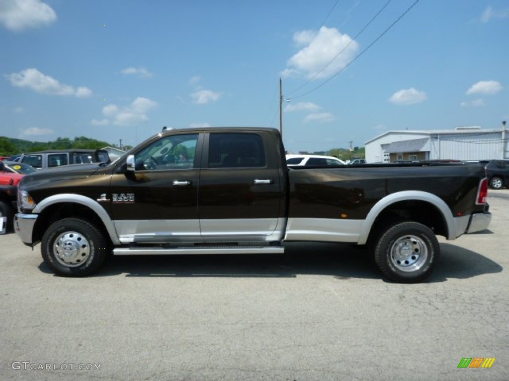 2013 3500 Laramie Crew Cab 4x4 Dually - Black Gold Pearl / Canyon Brown/Light Frost Beige photo #2