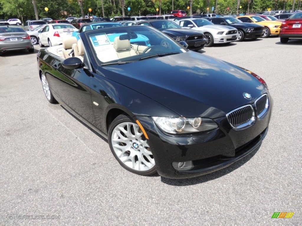 2009 3 Series 328i Convertible - Jet Black / Cream Beige Dakota Leather photo #1