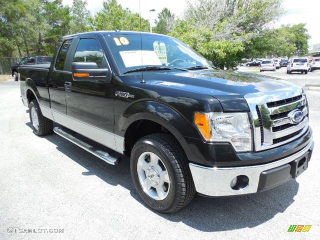 2010 F150 XLT SuperCab - Tuxedo Black / Medium Stone photo #10