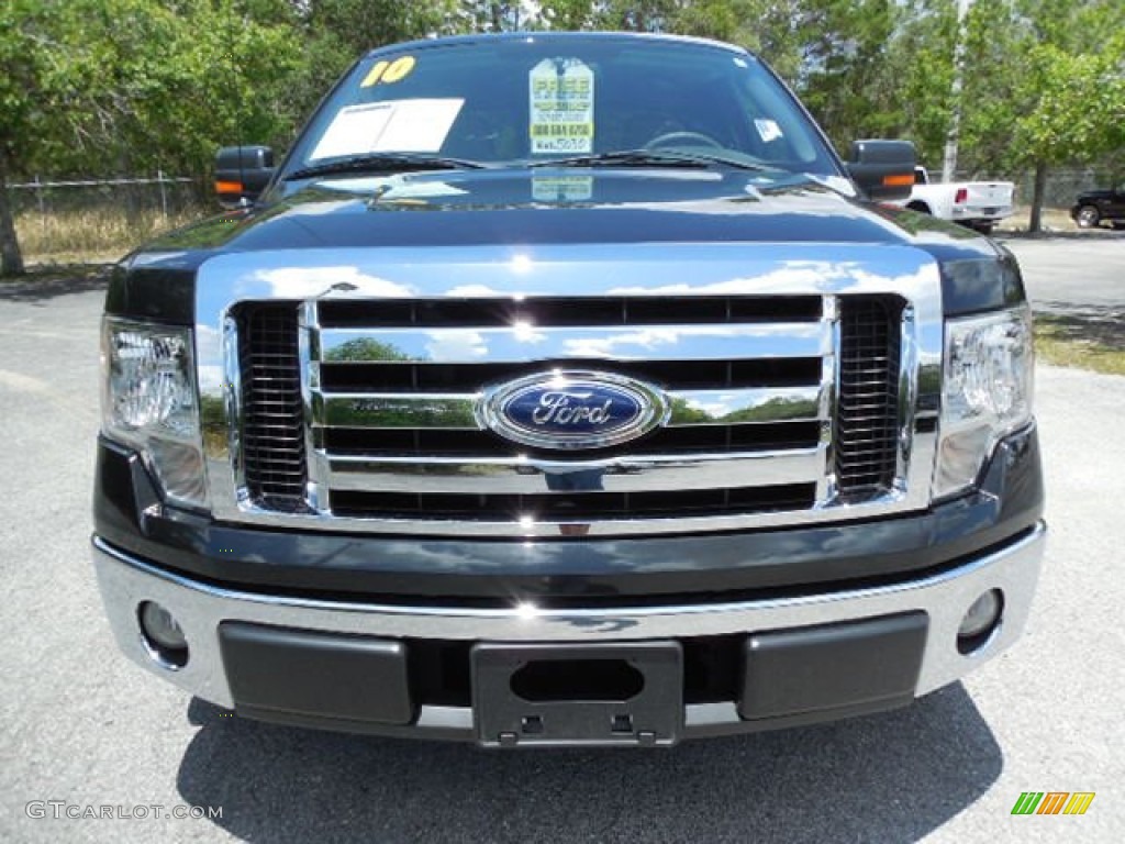 2010 F150 XLT SuperCab - Tuxedo Black / Medium Stone photo #13