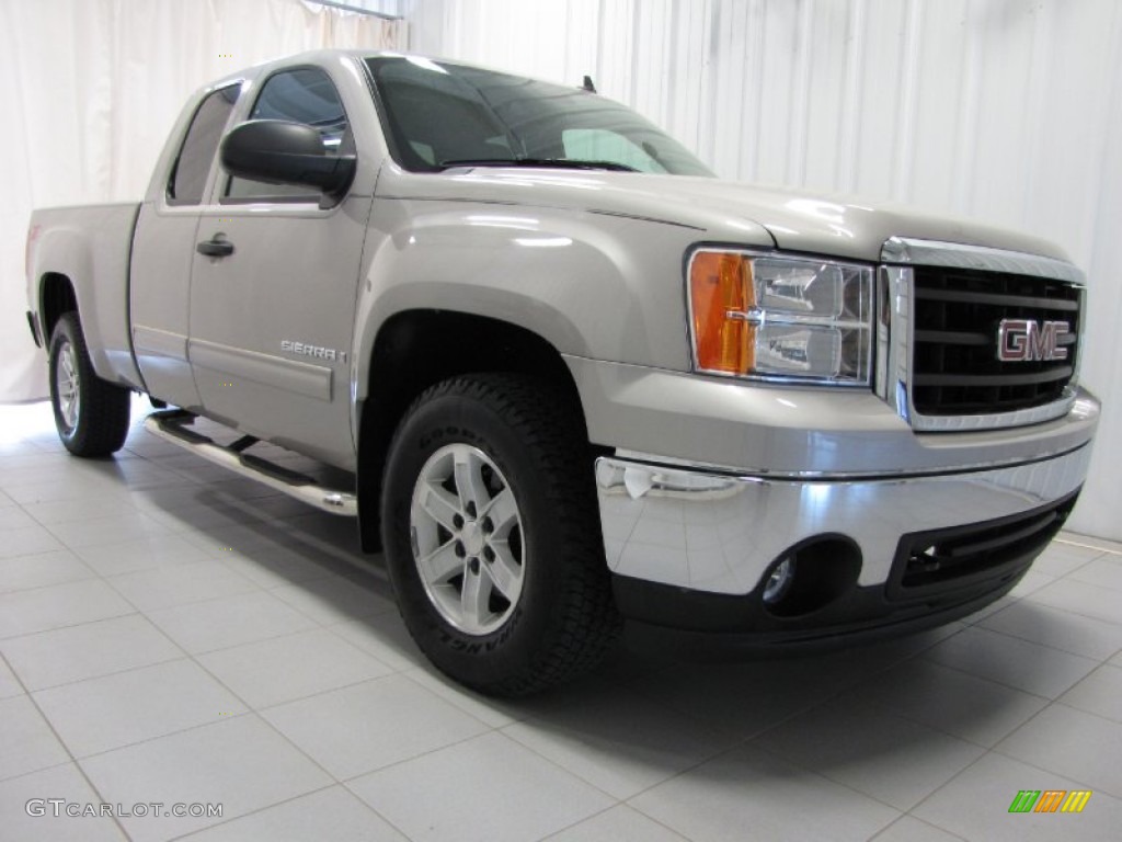 2008 Sierra 1500 Extended Cab 4x4 - Silver Birch Metallic / Ebony photo #1