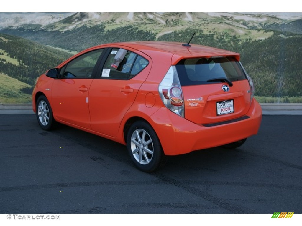 2013 Prius c Hybrid Four - Habanero / Black photo #2