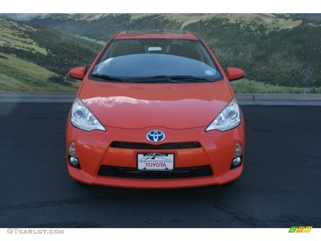 2013 Prius c Hybrid Four - Habanero / Black photo #3