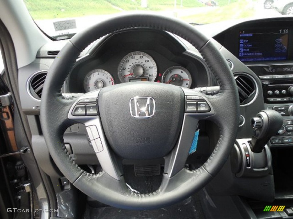 2013 Honda Pilot EX-L 4WD Black Steering Wheel Photo #81400614