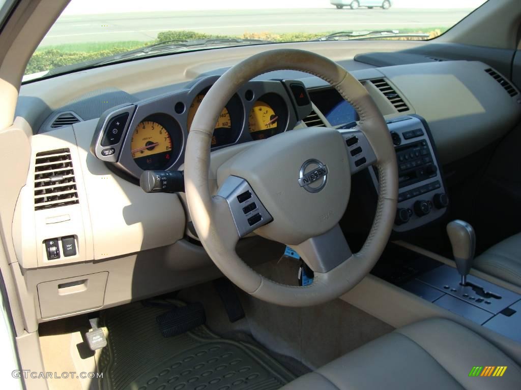 2003 Murano SE AWD - Glacier White Pearl / Cafe Latte photo #12