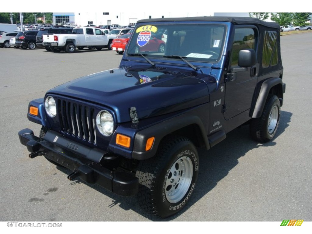 Patriot Blue Pearl 2005 Jeep Wrangler X 4x4 Exterior Photo #81405552