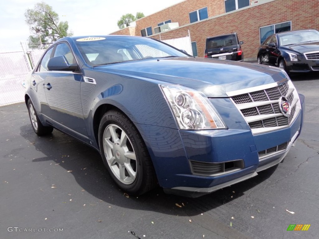 2009 CTS Sedan - Blue Diamond Tri-Coat / Light Titanium/Ebony photo #3