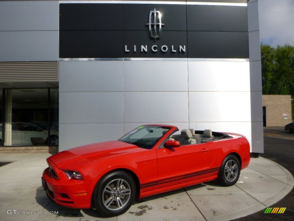 2013 Mustang V6 Premium Convertible - Race Red / Stone photo #1