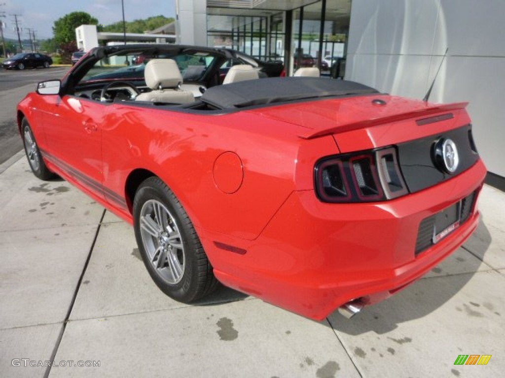 2013 Mustang V6 Premium Convertible - Race Red / Stone photo #3