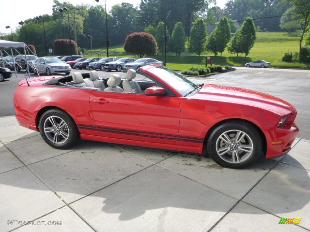 2013 Mustang V6 Premium Convertible - Race Red / Stone photo #6