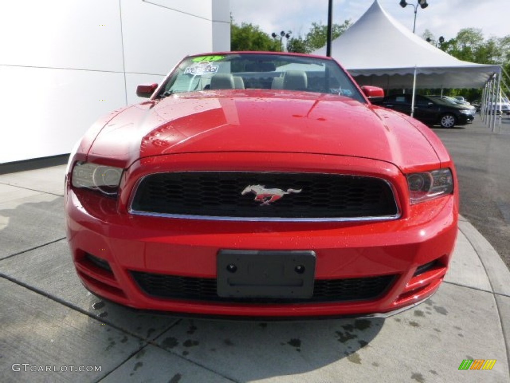 2013 Mustang V6 Premium Convertible - Race Red / Stone photo #7