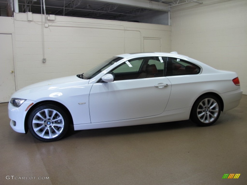 2008 3 Series 335xi Coupe - Alpine White / Coral Red/Black photo #4