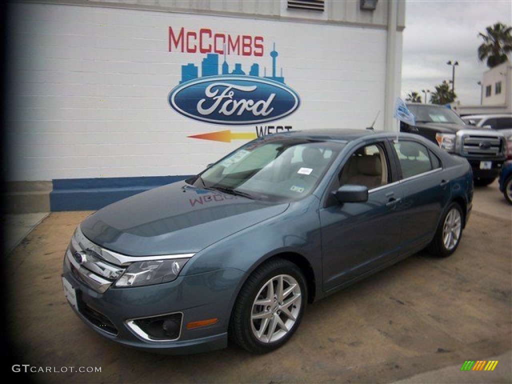 2011 Fusion SEL V6 - Steel Blue Metallic / Medium Light Stone photo #1