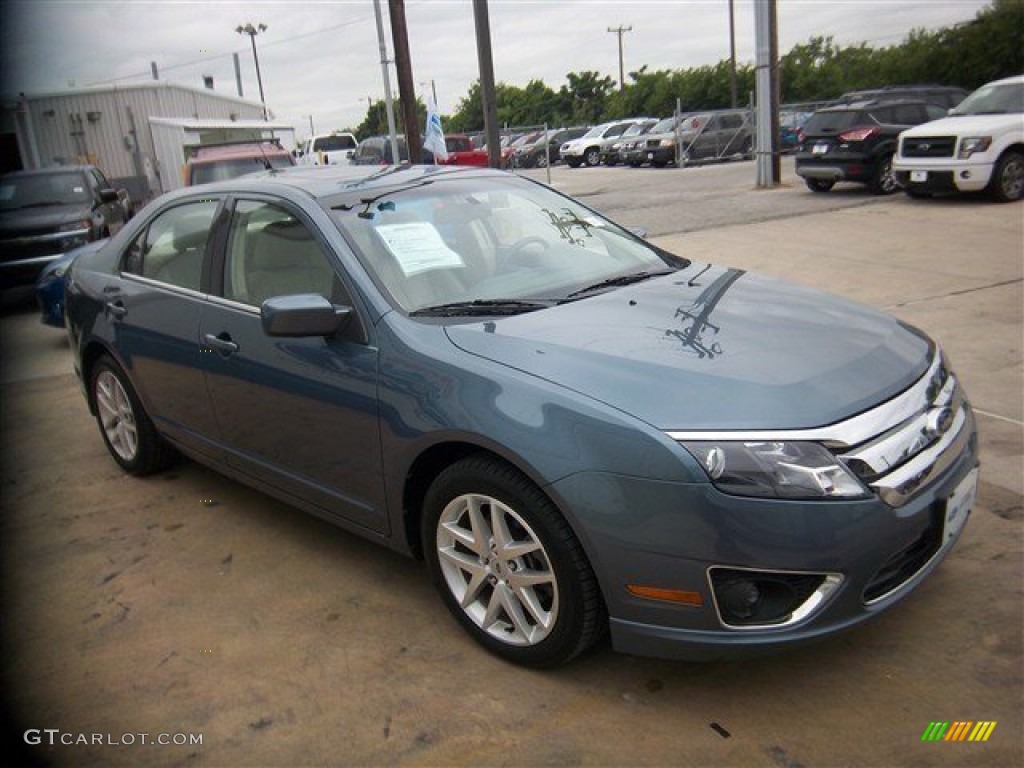 2011 Fusion SEL V6 - Steel Blue Metallic / Medium Light Stone photo #3