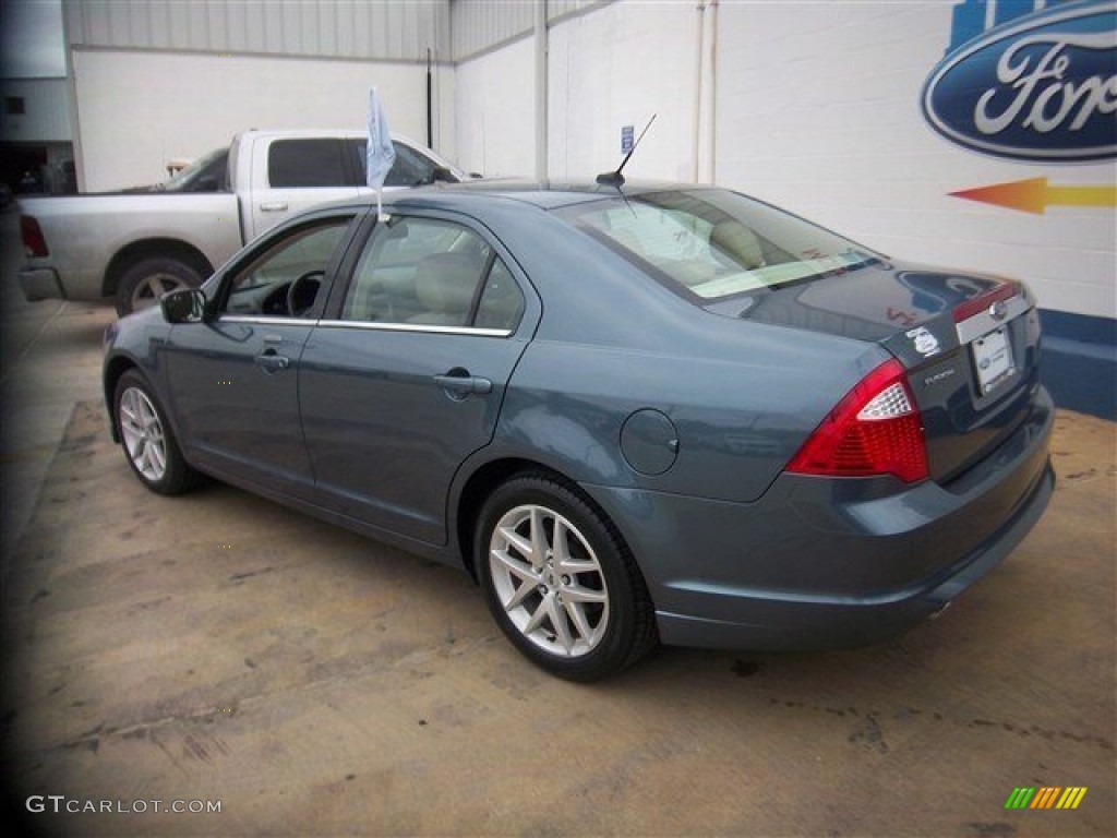 2011 Fusion SEL V6 - Steel Blue Metallic / Medium Light Stone photo #8