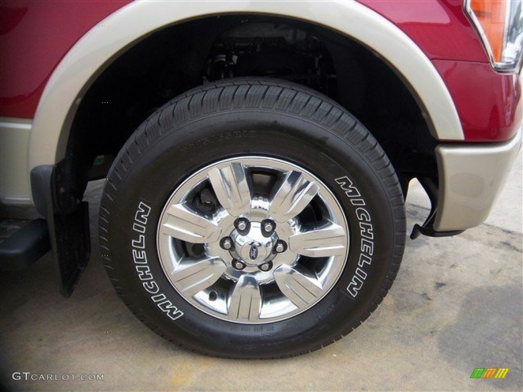 2010 F150 Lariat SuperCrew 4x4 - Red Candy Metallic / Medium Stone photo #4