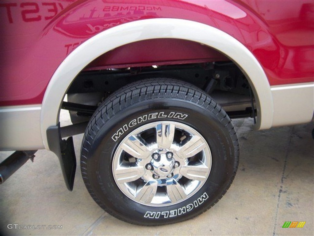 2010 F150 Lariat SuperCrew 4x4 - Red Candy Metallic / Medium Stone photo #6