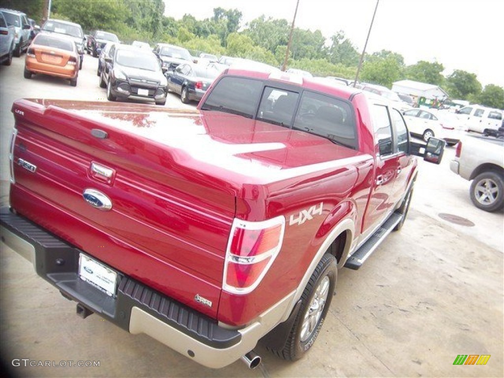 2010 F150 Lariat SuperCrew 4x4 - Red Candy Metallic / Medium Stone photo #7