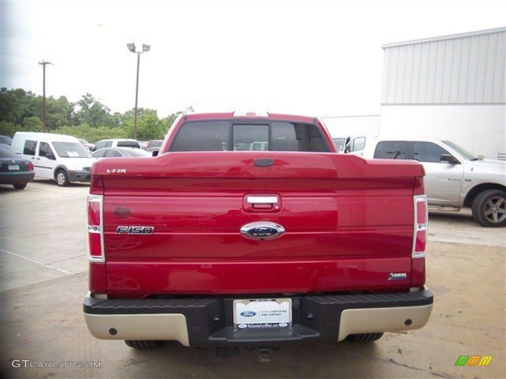 2010 F150 Lariat SuperCrew 4x4 - Red Candy Metallic / Medium Stone photo #8