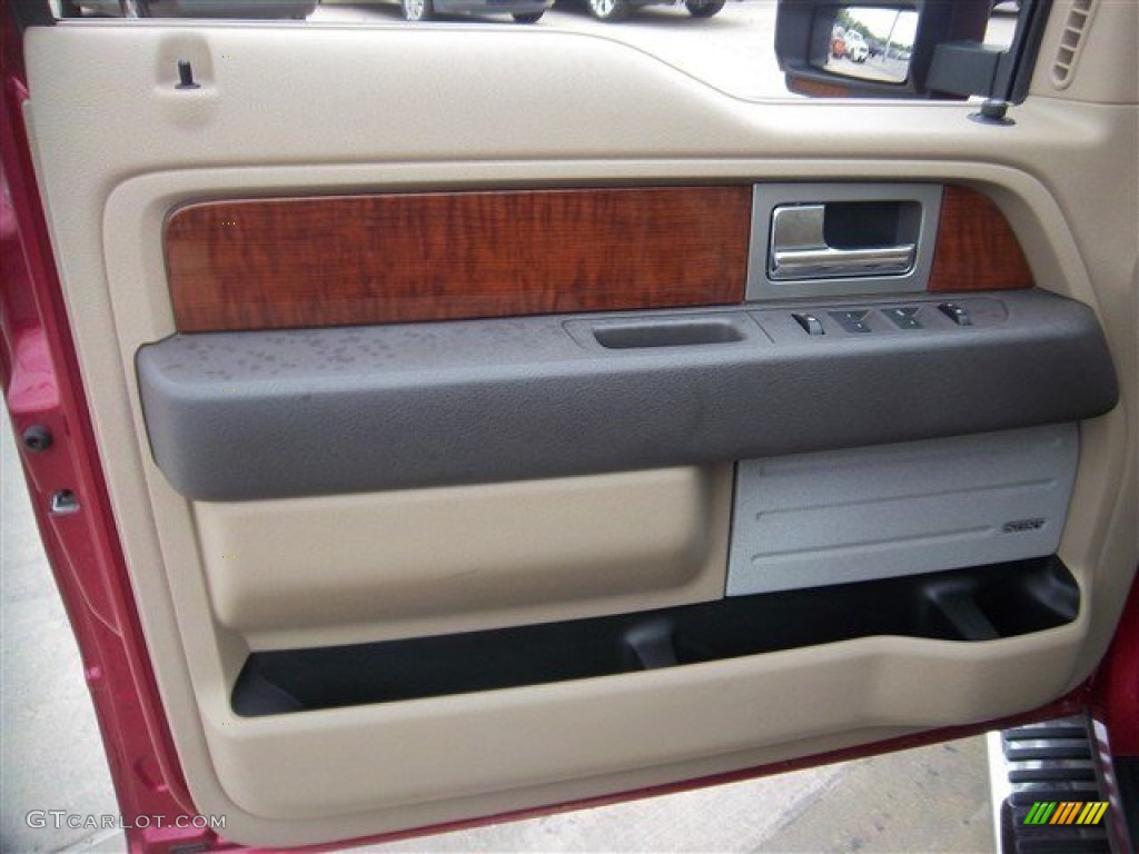 2010 F150 Lariat SuperCrew 4x4 - Red Candy Metallic / Medium Stone photo #13