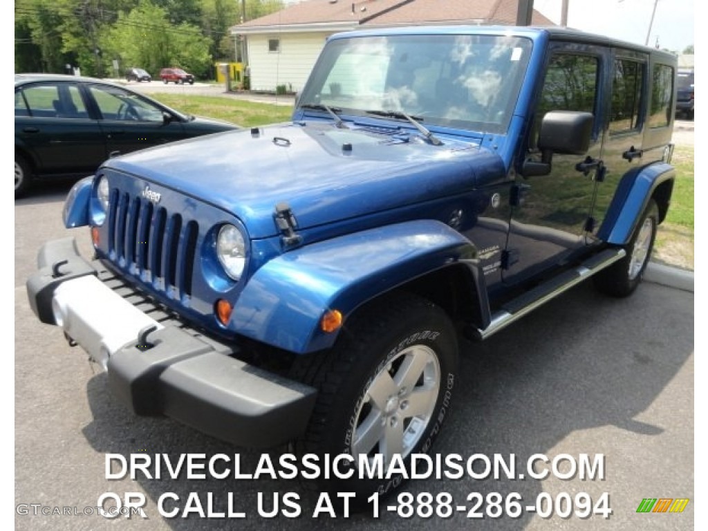 2009 Wrangler Unlimited Sahara 4x4 - Deep Water Blue Pearl / Dark Slate Gray/Medium Slate Gray photo #1