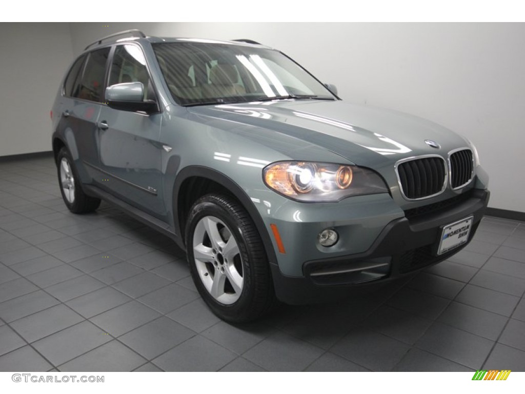 2008 X5 3.0si - Mineral Green Metallic / Sand Beige photo #7